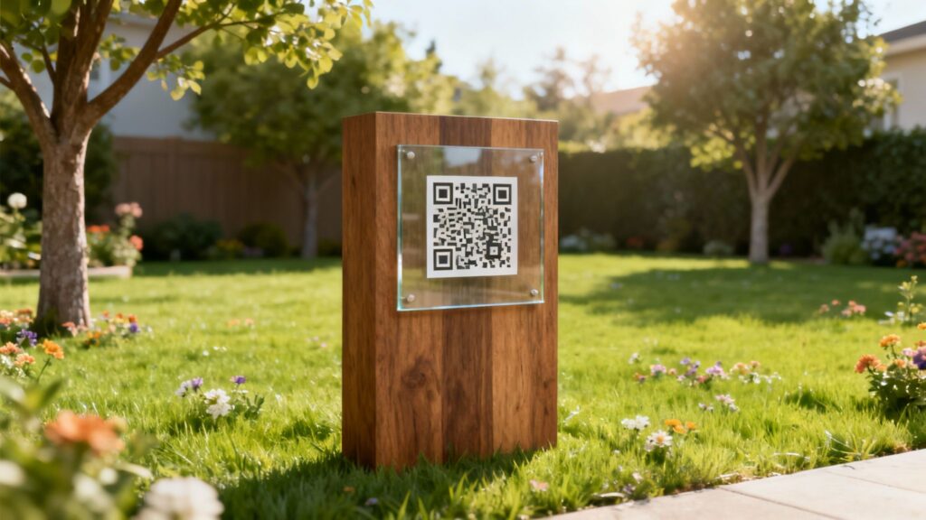 A restaurant menu with a QR code next to restaurant enter.