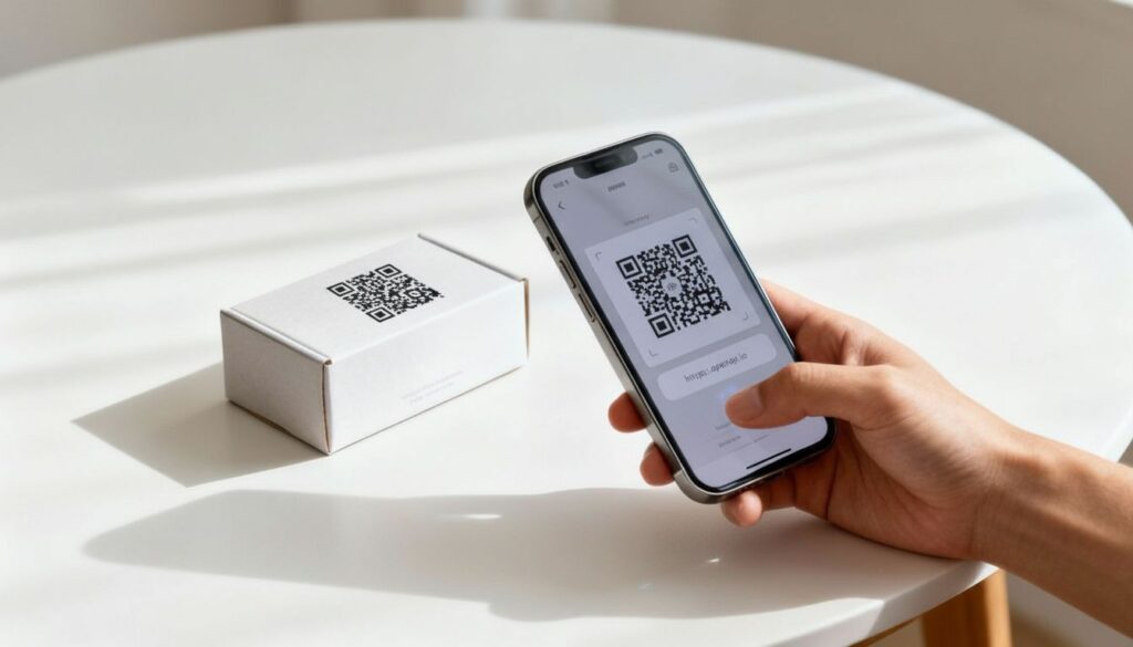 Scan qr code on box