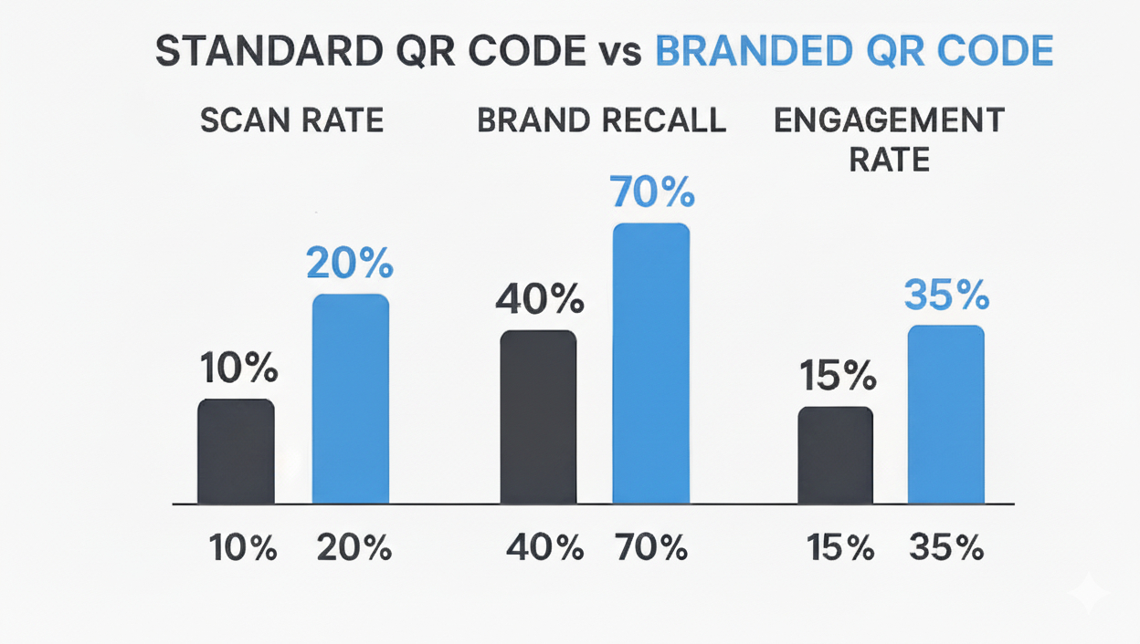 Standard qr code vs branded QR code