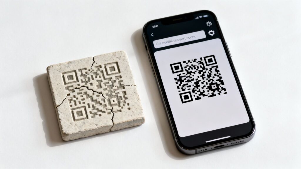 broken qr code