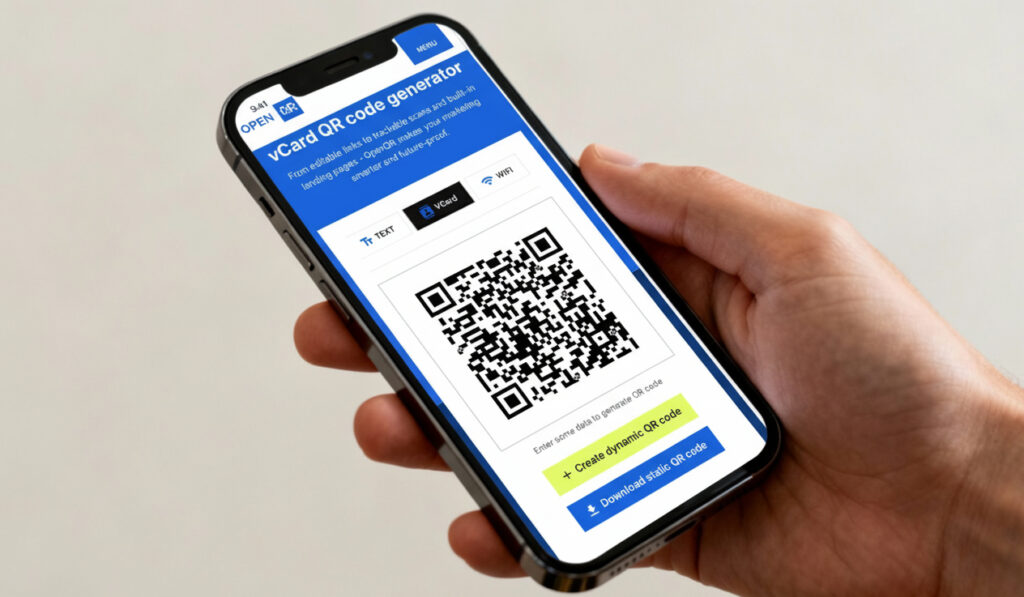 OpenQR vCard generator