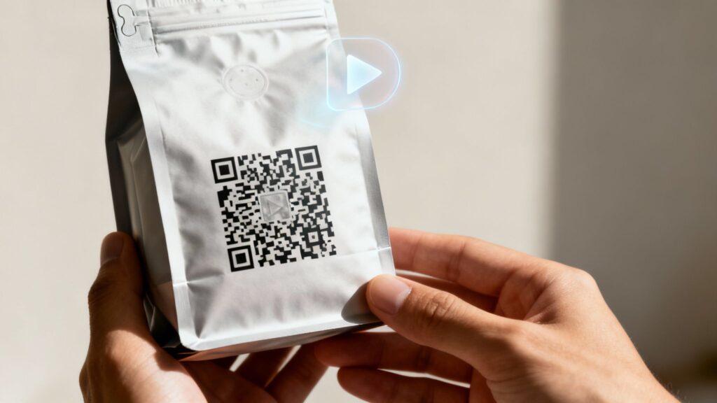 QR code video on package