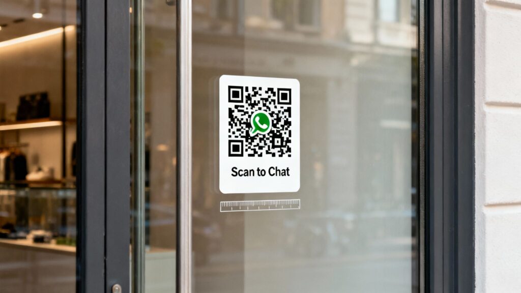 Qr code on shop window