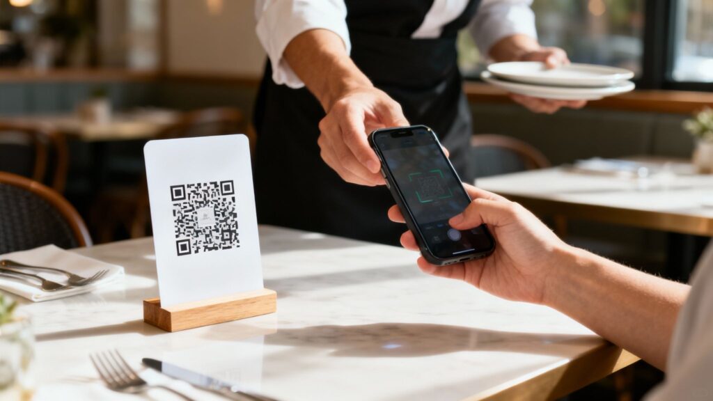 Scan QR code in restaurant 