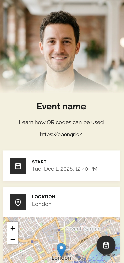 Event qr code theme with photo