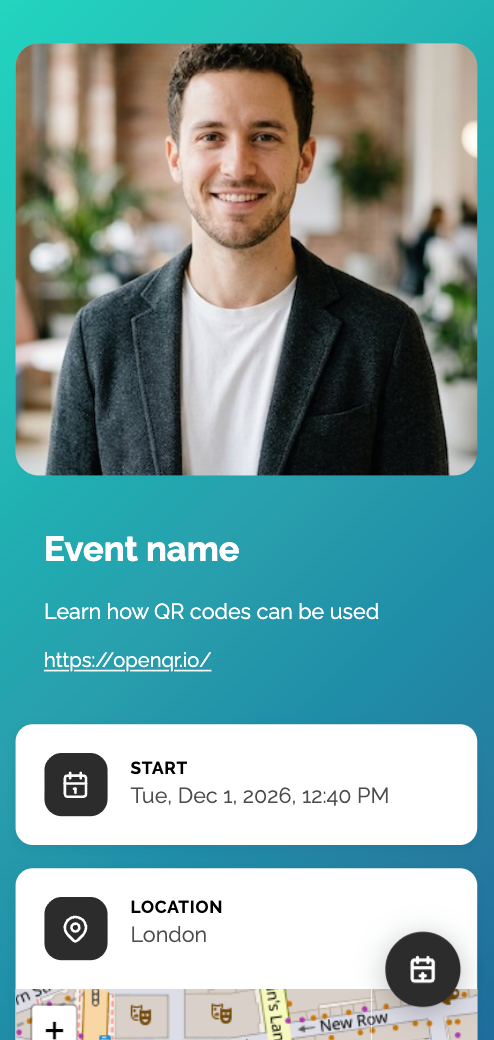 Event qr code theme