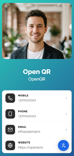 VCard qr code with big photo theme