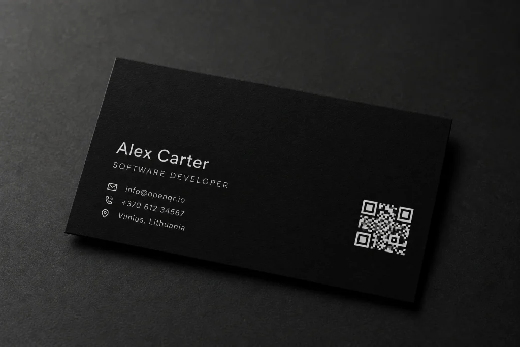 business card with qr code