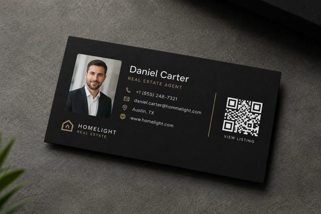 business card with qr code