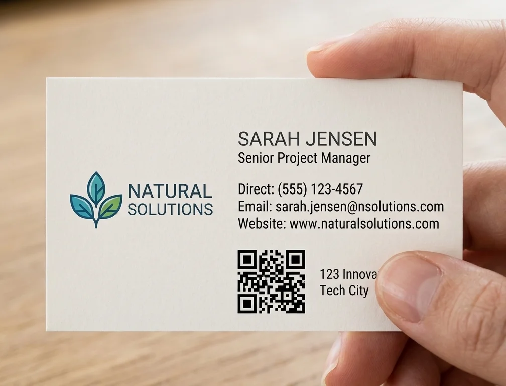 business card with qr code