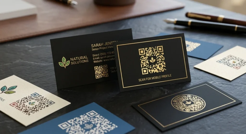 business card with qr code